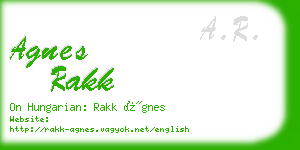 agnes rakk business card